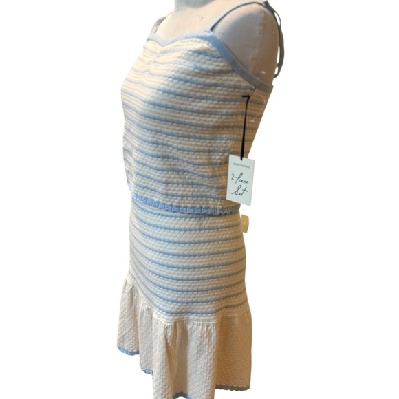 Freshman199 baby Blue and White Striped Two-Piece Set Net design - Picture 5 of 12